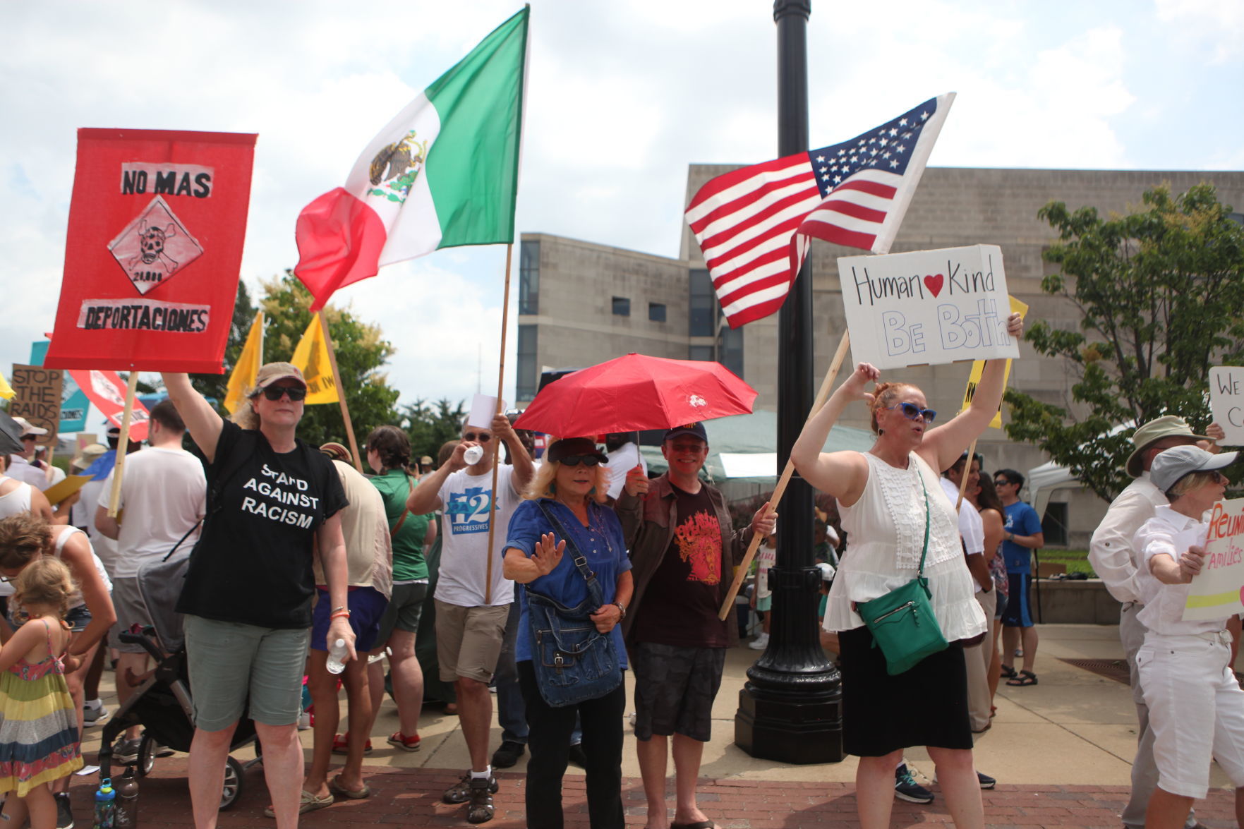 Families, activists protest Trump's immigration policies with Hammond rally